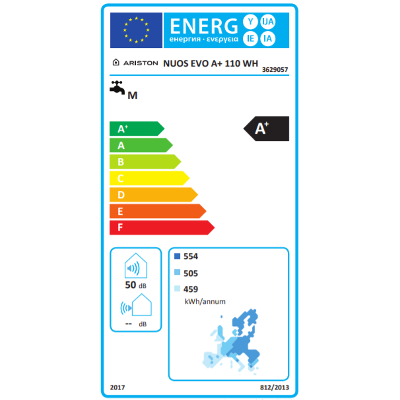 SCALDACQUA POMPA CALORE NUOS EVO A+ WH LT 110 MURALE