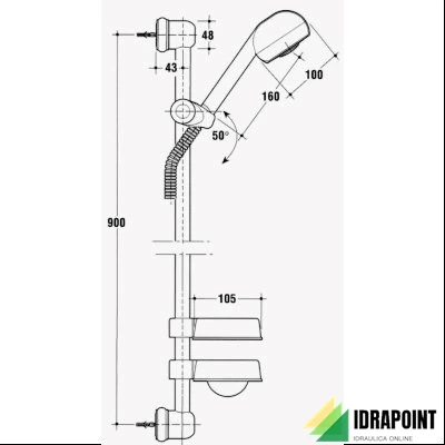 ASTA DOCCIA M3 SMART Ø 100 MM 3 GETTI