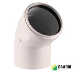 CURVA 45° ALLUMINIO SMALTATO BIANCO Ø 80 MM M/F