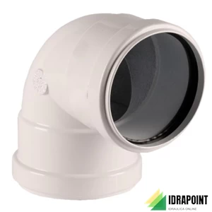 CURVA 90° RAGGIO STRETTO ALLUMINIO BIANCO Ø 80 F/F