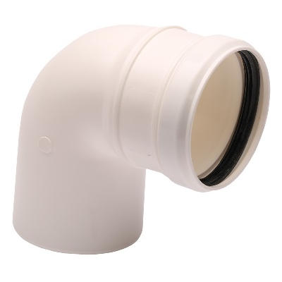 CURVA 93° PPS Ø 125 MM M/F PER FUMI DI CONDENSAZIONE