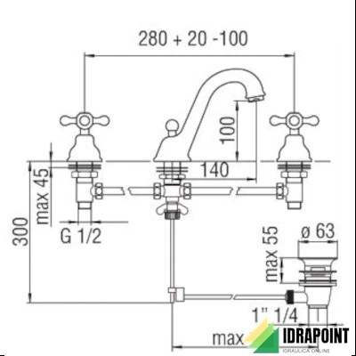 BATTERIA LAVABO 3 FORI - SERIE GRAZIA