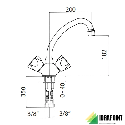 BATTERIA MONOFORO PER LAVELLO CON COLLO - SERIE BETA