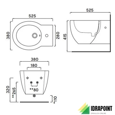 BIDET SOSPESO SERIE EASY EVO BIANCO LUCIDO