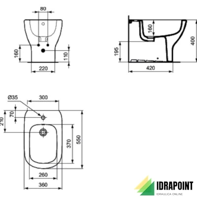 BIDET TESI FILO PARETE - SERIE TESI BIANCO EUROPEO
