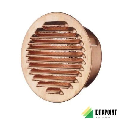 BORCHIA VENTILAZIONE CON RETE TONDA IN RAME Ø 100 MM
