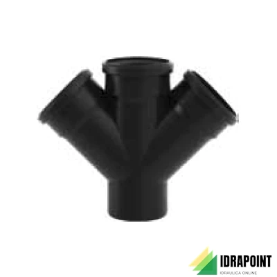 BRAGA DOPPIA A 45° BLACKFIRE Ø 110/110/110 MM