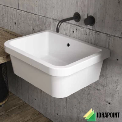 BUTTATOIO IN CERAMICA 420X380 CM BIANCO