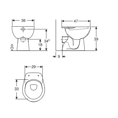 VASO SCARICO PARETE - SERIE COLIBRI' BIANCO