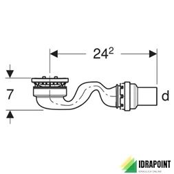 SIFONE H=70 MM PER PIATTI DOCCIA SESTRA