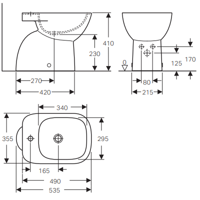 BIDET MONOFORO - SERIE FANTASIA BIANCO