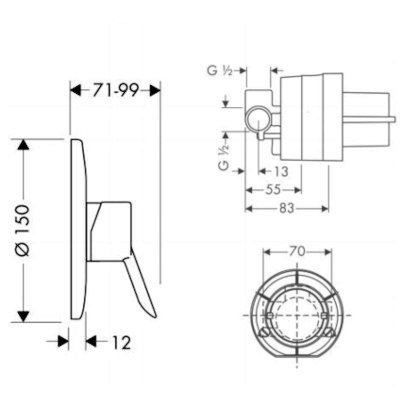 SET DOCCIA INCASSO - SERIE FOCUS E2