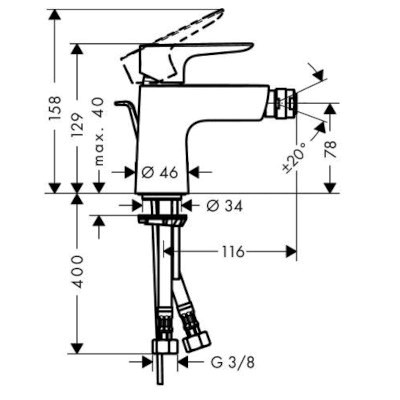 MISCELATORE BIDET - SERIE COOLSTART TALIS E