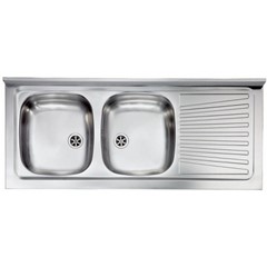 LAVELLO INOX CM. 80X50 CM - 1 VASCA CON SCIVOLO DX