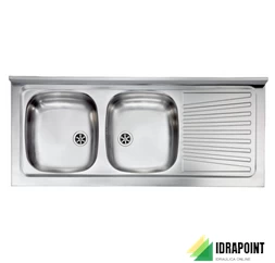 LAVELLO INOX CM. 80X50 CM - 1 VASCA CON SCIVOLO DX