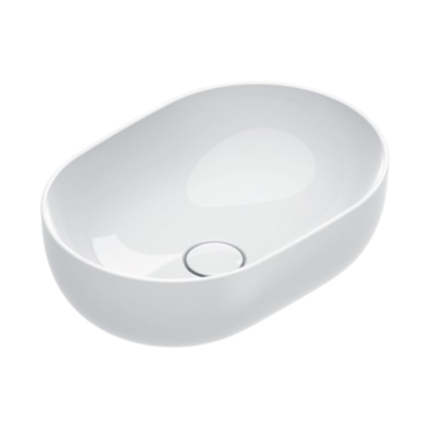 SFERA LAVABO DA APPOGGIO 50X35X16 CM BIANCO LUCIDO