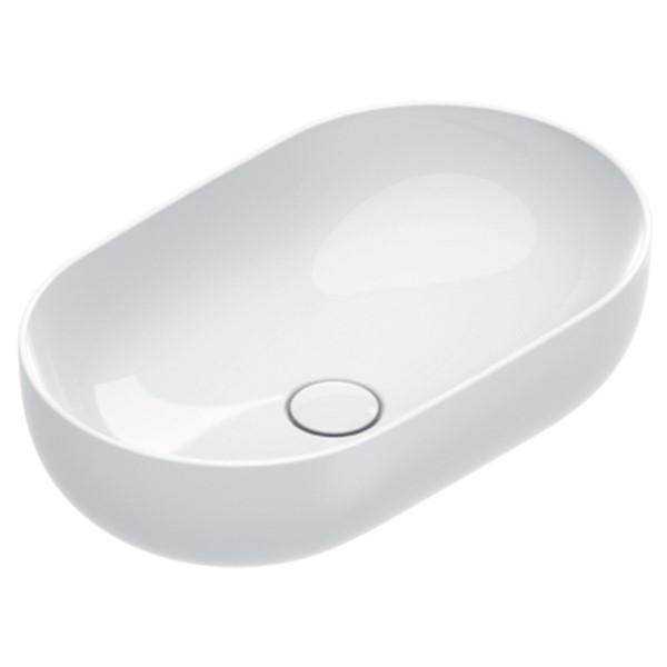 SFERA LAVABO DA APPOGGIO 60X35X16 CM BIANCO LUCIDO