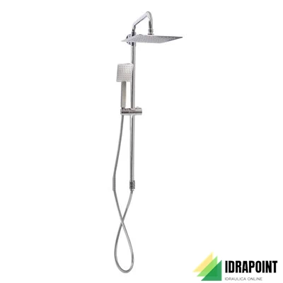 COLONNA DOCCIA SOFFFIONE QUADRO 250 MM CON DOCCETTA DEVIATOR