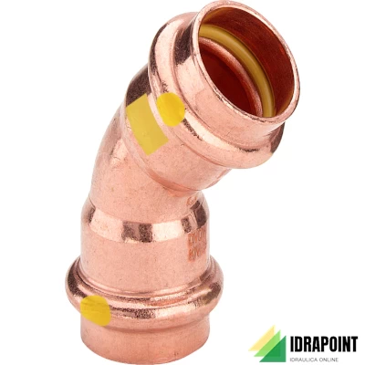 CURVA 45° 2626 IN RAME A PRESSIONE X GAS Ø 35 F/F