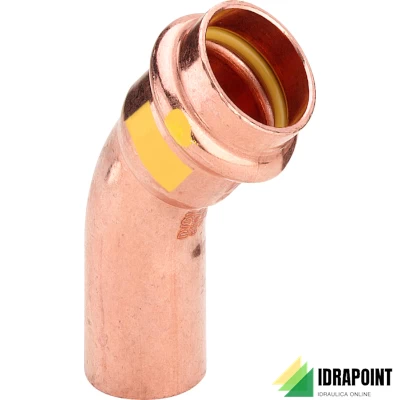 CURVA 45° 2626.1 IN RAME A PRESSIONE X GAS Ø 18 M/F