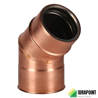 CURVA 45° DOPPIA PARETE ISOLATA INOX/RAME Ø 80 MM