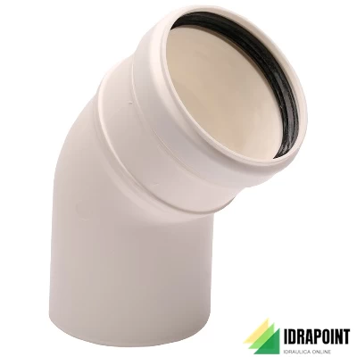 CURVA 45° PPS Ø 125 MM M/F PER FUMI DI CONDENSAZIONE