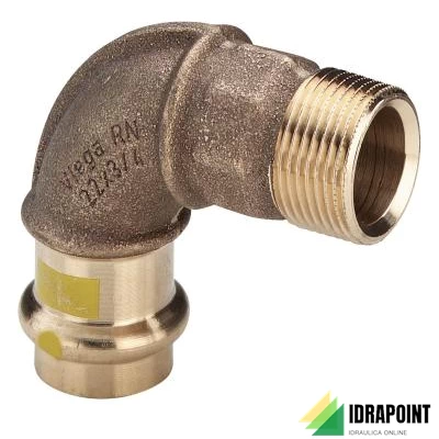 CURVA 90° FR 2614 F. IN BRONZO X GAS Ø 3/4