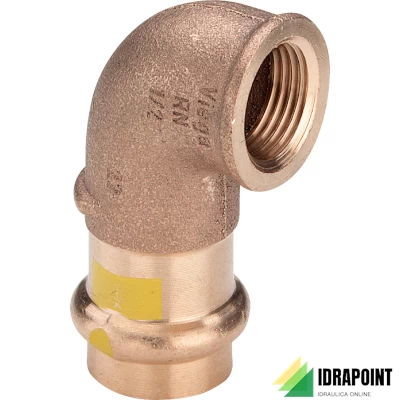 CURVA 90° FR 2614.2 F. IN BRONZO X GAS Ø 1