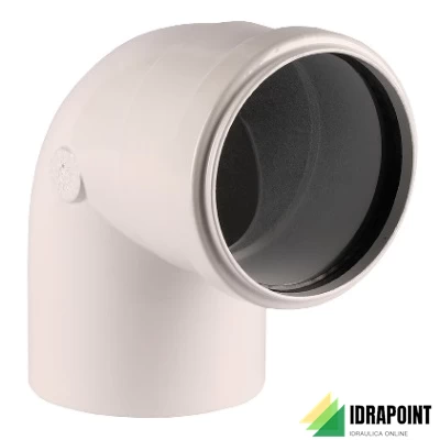 CURVA 90° RAGGIO STRETTO ALLUMINIO BIANCO Ø 80 M/F