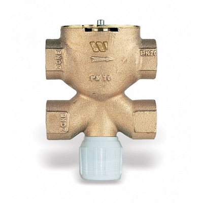 VALVOLA ZONA 3 VIE CON 4 ATTACCHI BRONZO Ø 1