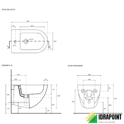 DREAM BIDET SOSPESO 56X36 CM BIANCO