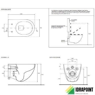 DREAM VASO SOSPESO 56X36 CM SENZA BRIDA BIANCO