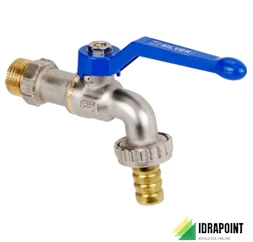 RUBINETTO PORTAGOMMA SILVER CON MANIGLIA BLU - Ø 1/2'