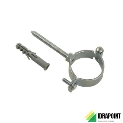 FERMATUBO A CERNIERA CON VITE TASSELLO ACCIAIO ZINC. Ø 1