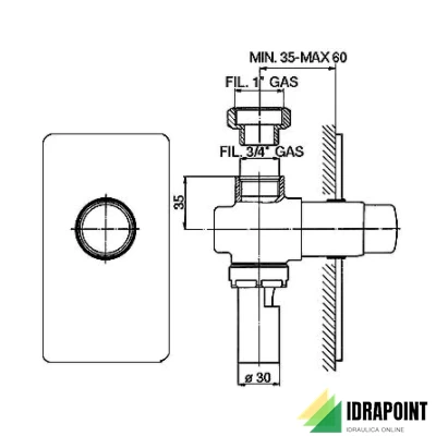 FLUSSOMETRO INCASSO DA Ø 1