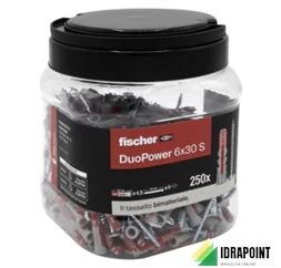 CONFEZIONE 250 PZ. TASSELLI Ø 6 X 30 MM DUOPOWER