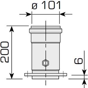 PROLUNGA VERTICALE 200 MM Ø 60/100 C/PRESA FUMI PER UNIQA