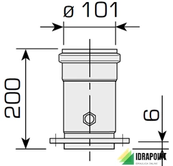 PROLUNGA VERTICALE 200 MM Ø 60/100 C/PRESA FUMI PER UNIQA