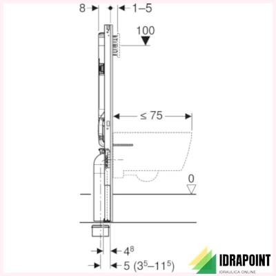 GEBERIT DUOFIX WC SOSPESO 114 CM