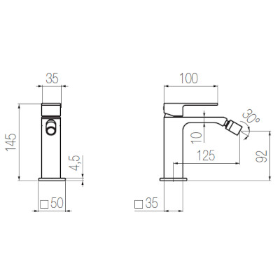 MISCELATORE BIDET 145 MM CON SALTARELLO - SERIE FURO CROMO
