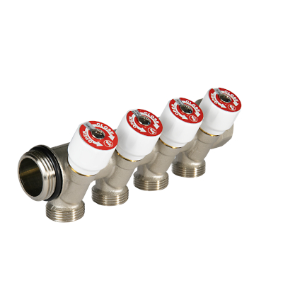 COLLETTORE GIACOMINI 4 VIE C/RUBINETTI Ø 3/4