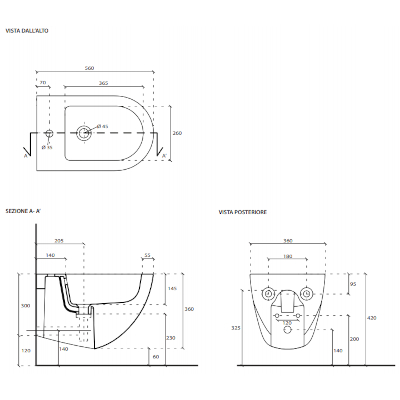 DREAM BIDET SOSPESO 56X36 CM BIANCO