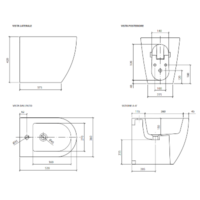 DREAM BIDET FILO PARETE 52X36 CM BIANCO