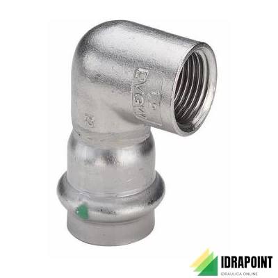 GOMITO 90° F. 2314.2 INOX A PRESSIONE X ACQUA Ø 22X3/4