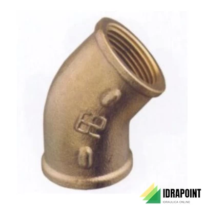 GOMITO A 45° IN OTTONE GIALLO F/F Ø 1