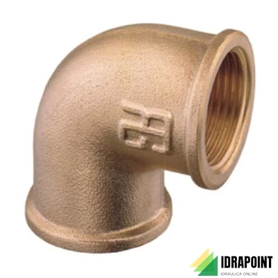 GOMITO A 90° IN OTTONE GIALLO F/F Ø 1/2