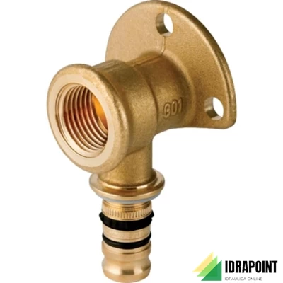 GOMITO FEMMINA A 90° A COMPRESSIONE FLANGIATO - Ø 26X3/4