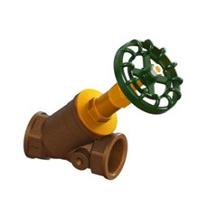 VALVOLA INCLINATA BRONZO CON VALVOLINO PIATTO F/F Ø 1