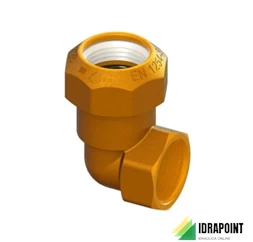 RACCORDO A SQUADRA OTTONE ATTACCO F X TUBO PE Ø 1/2