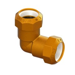 RACCORDO A SQUADRA IN OTTONE PER TUBO PE Ø 20 MM